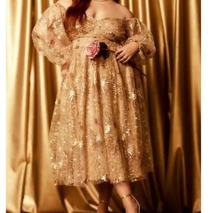 ELOQUII Ruched Bodice Novelty Sequin Dress SIZE 24